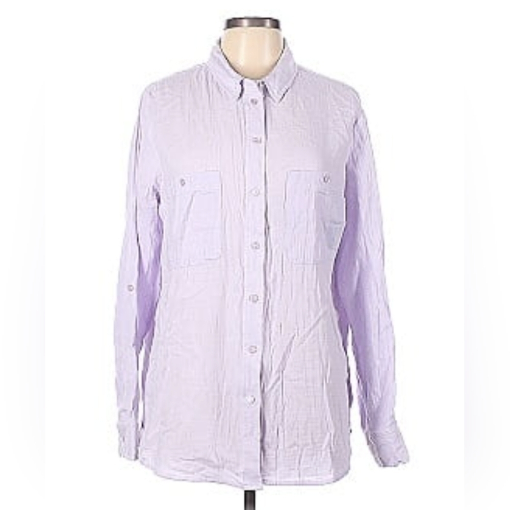 Social Standard by Sanctuary Women's Crinkle Gauze Button-Down Shirt - Picture 1 of 4